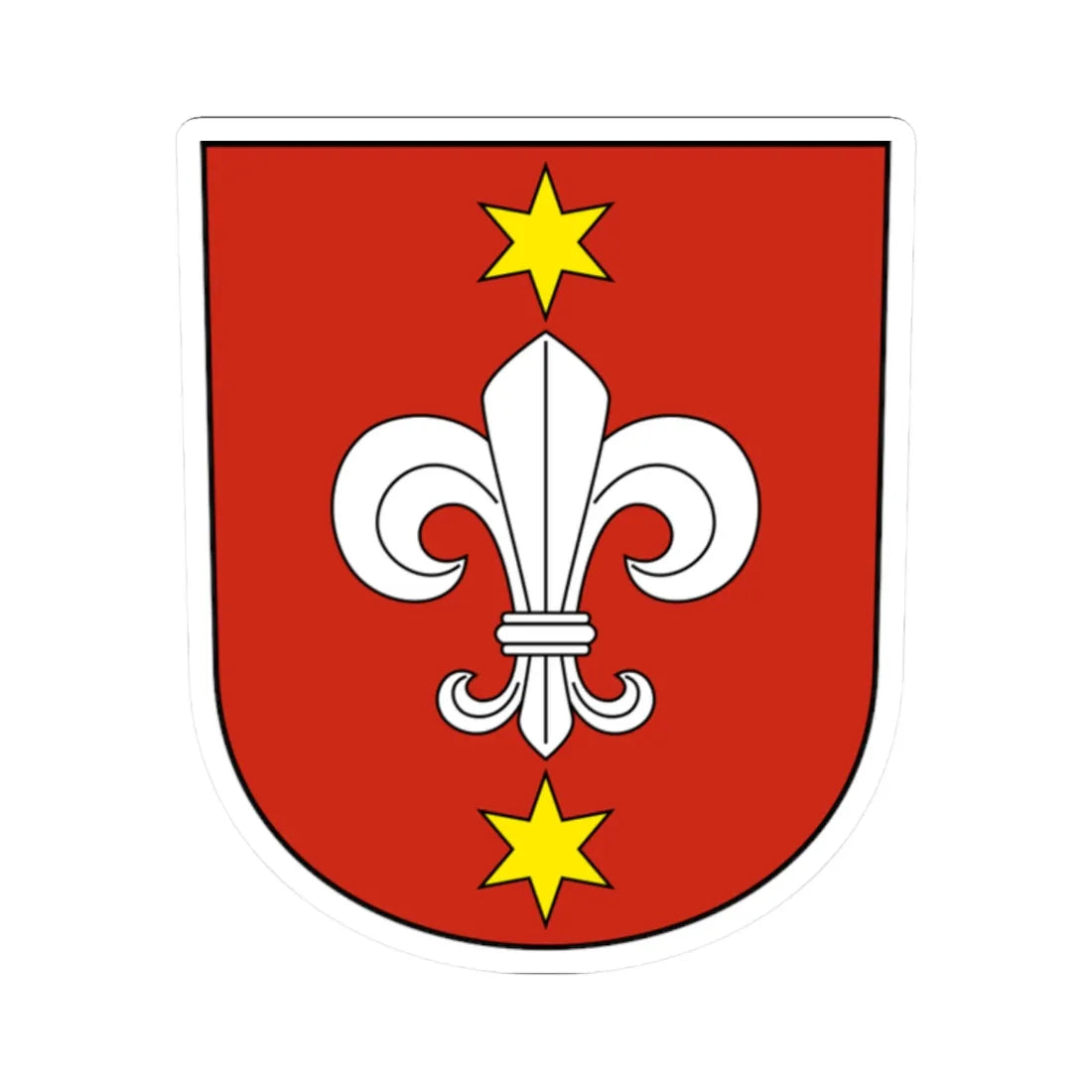 Hallau-blazon (Switzerland) (Coat of Arms) STICKER Vinyl Kiss-Cut Decal 2 Inch White - The Sticker Space