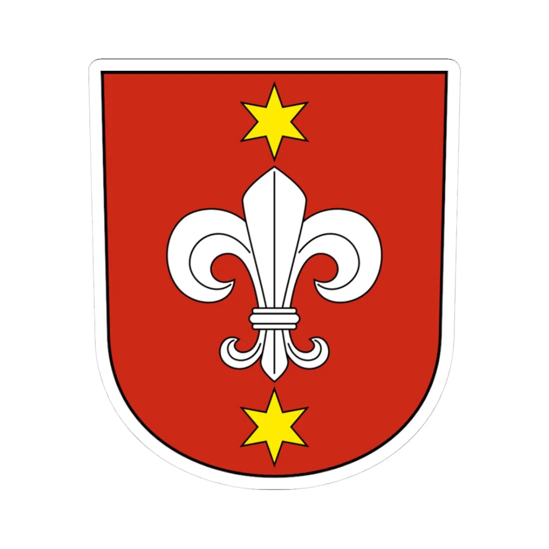 Hallau-blazon (Switzerland) (Coat of Arms) STICKER Vinyl Kiss-Cut Decal 3 Inch White - The Sticker Space