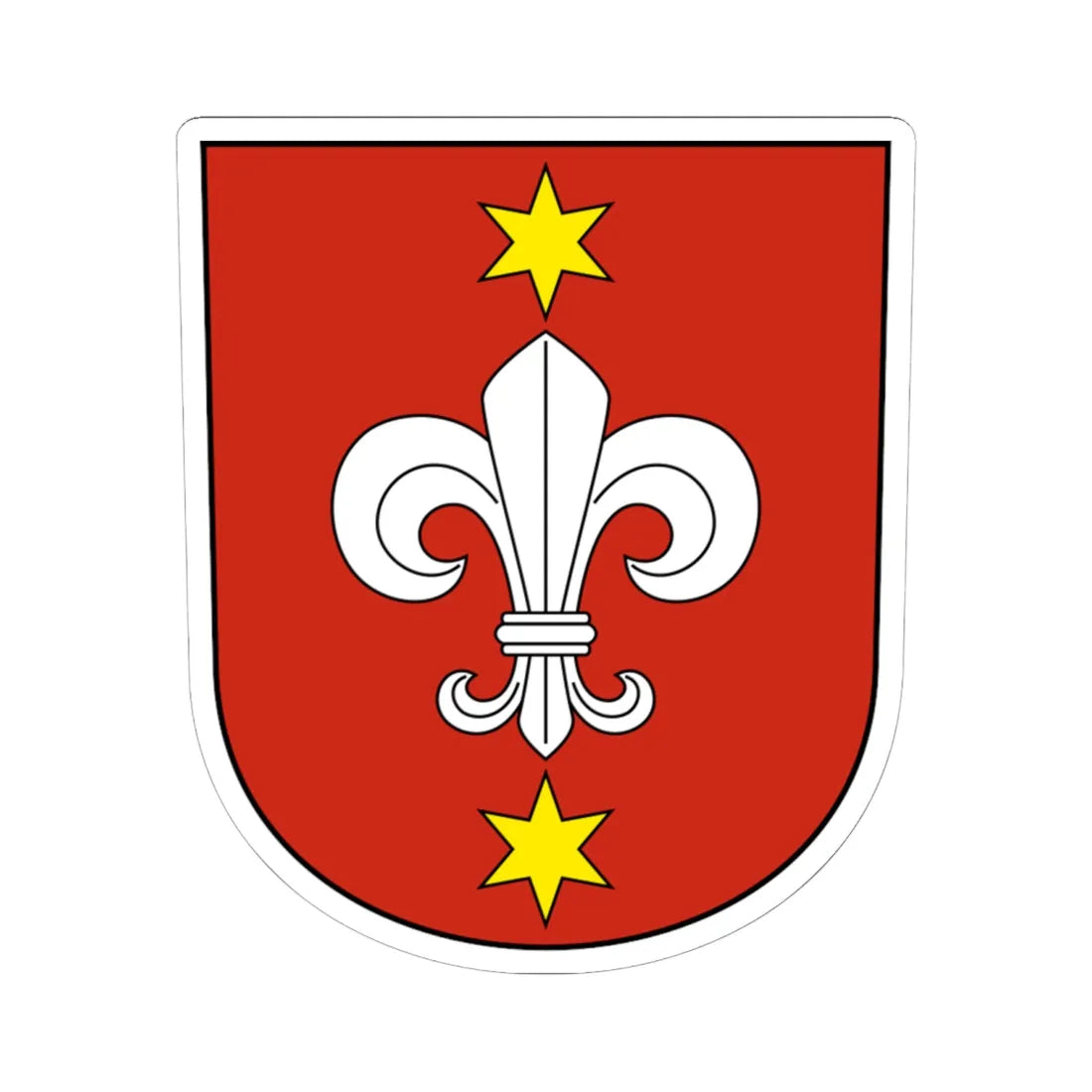 Hallau-blazon (Switzerland) (Coat of Arms) STICKER Vinyl Kiss-Cut Decal 6 Inch White - The Sticker Space