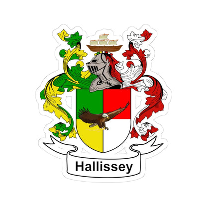 Hallissey Coat of Arms (Ireland) (Coat of Arms) STICKER Vinyl Kiss-Cut Decal 4 Inch White - The Sticker Space