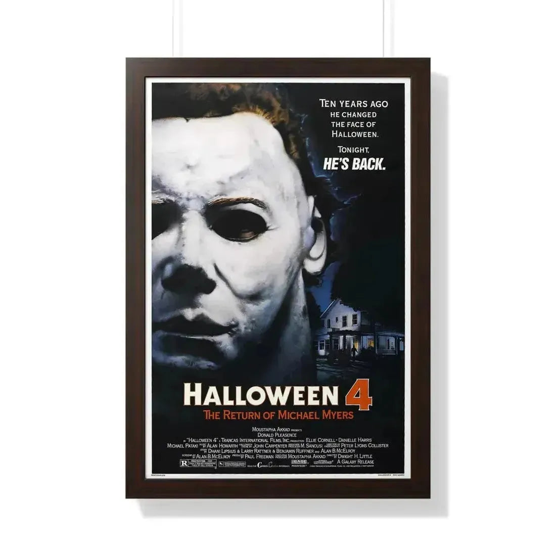 HALLOWEEN 4 1988 - Framed Movie Poster 20" x 30" Walnut - The Sticker Space