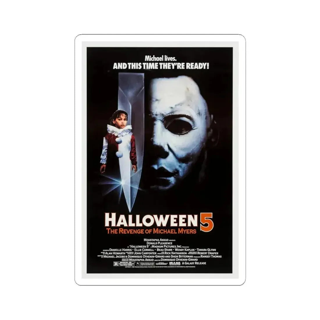 Halloween 5 1989 Movie Poster - STICKER Vinyl Kiss-Cut Decal 4 Inch White - The Sticker Space