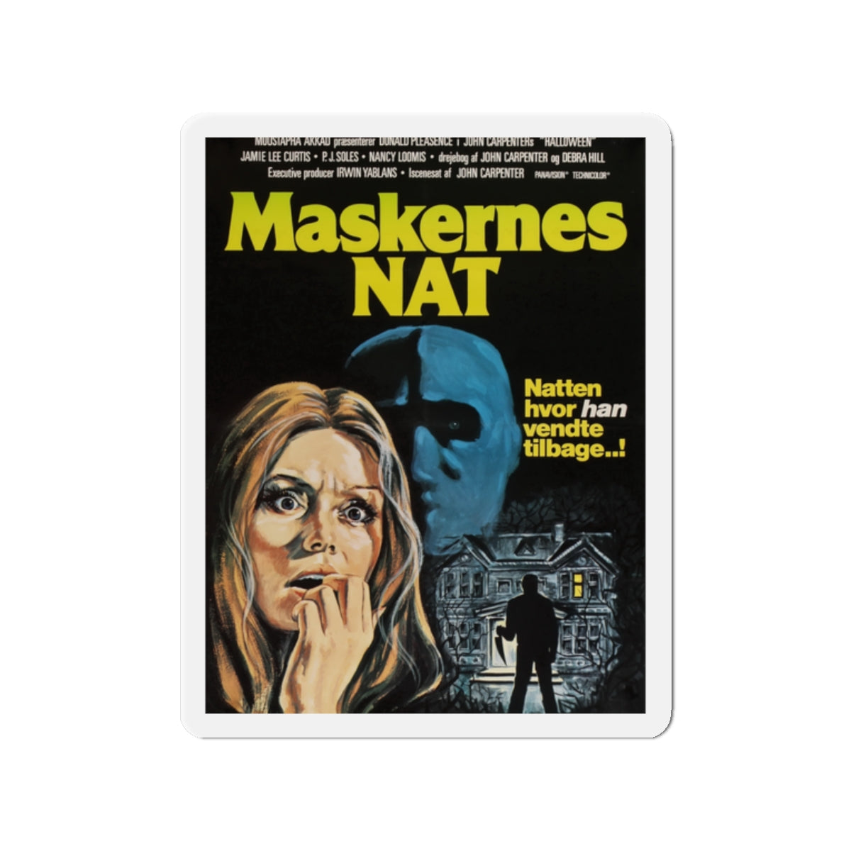 HALLOWEEN (DANISH) 1978 Movie Poster - Die-Cut Magnet-2" x 2"-The Sticker Space