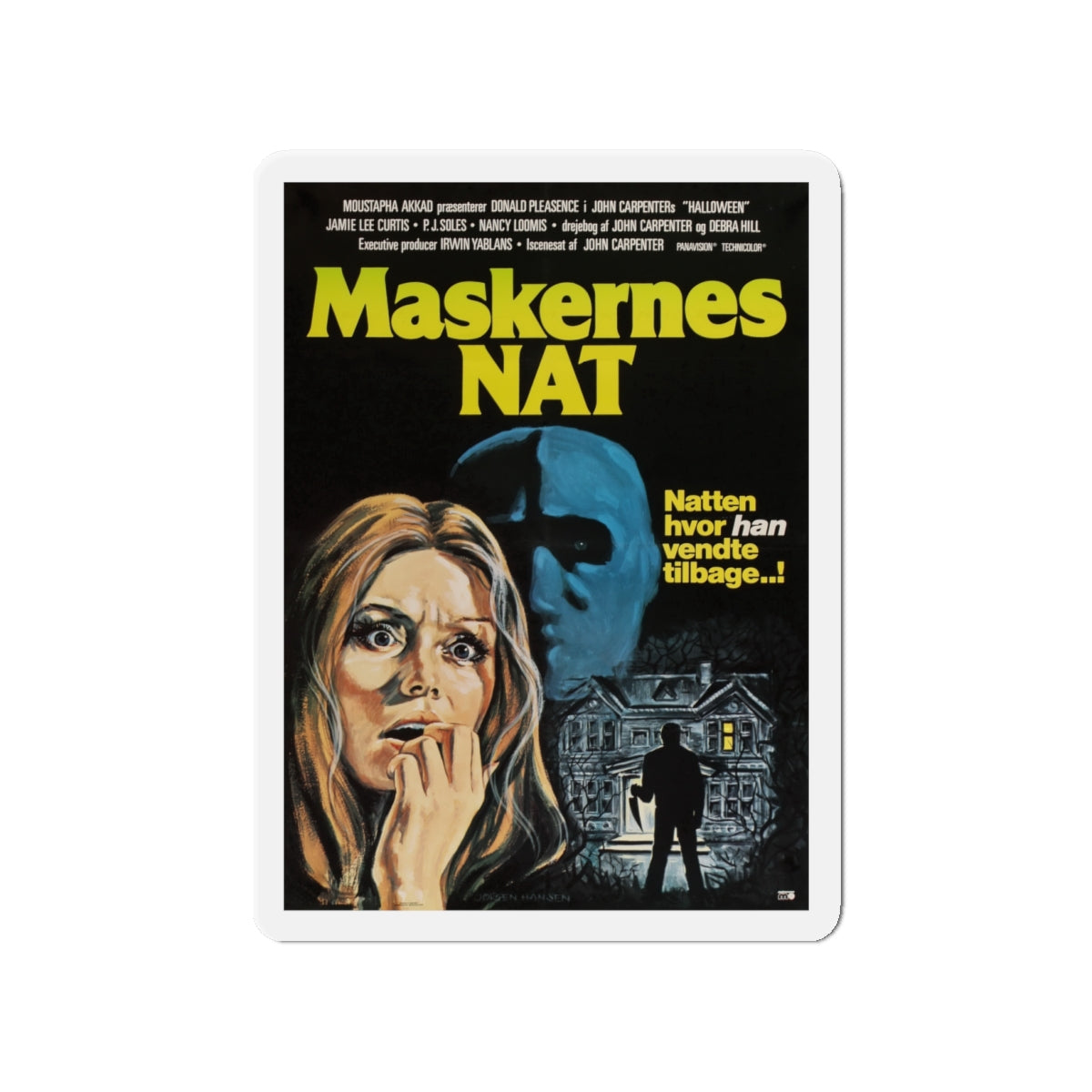 HALLOWEEN (DANISH) 1978 Movie Poster - Die-Cut Magnet-4" x 4"-The Sticker Space