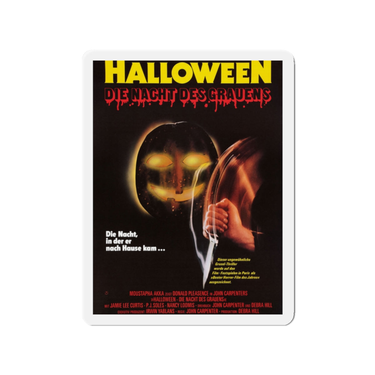 HALLOWEEN (GERMAN) 1978 Movie Poster - Die-Cut Magnet-2" x 2"-The Sticker Space