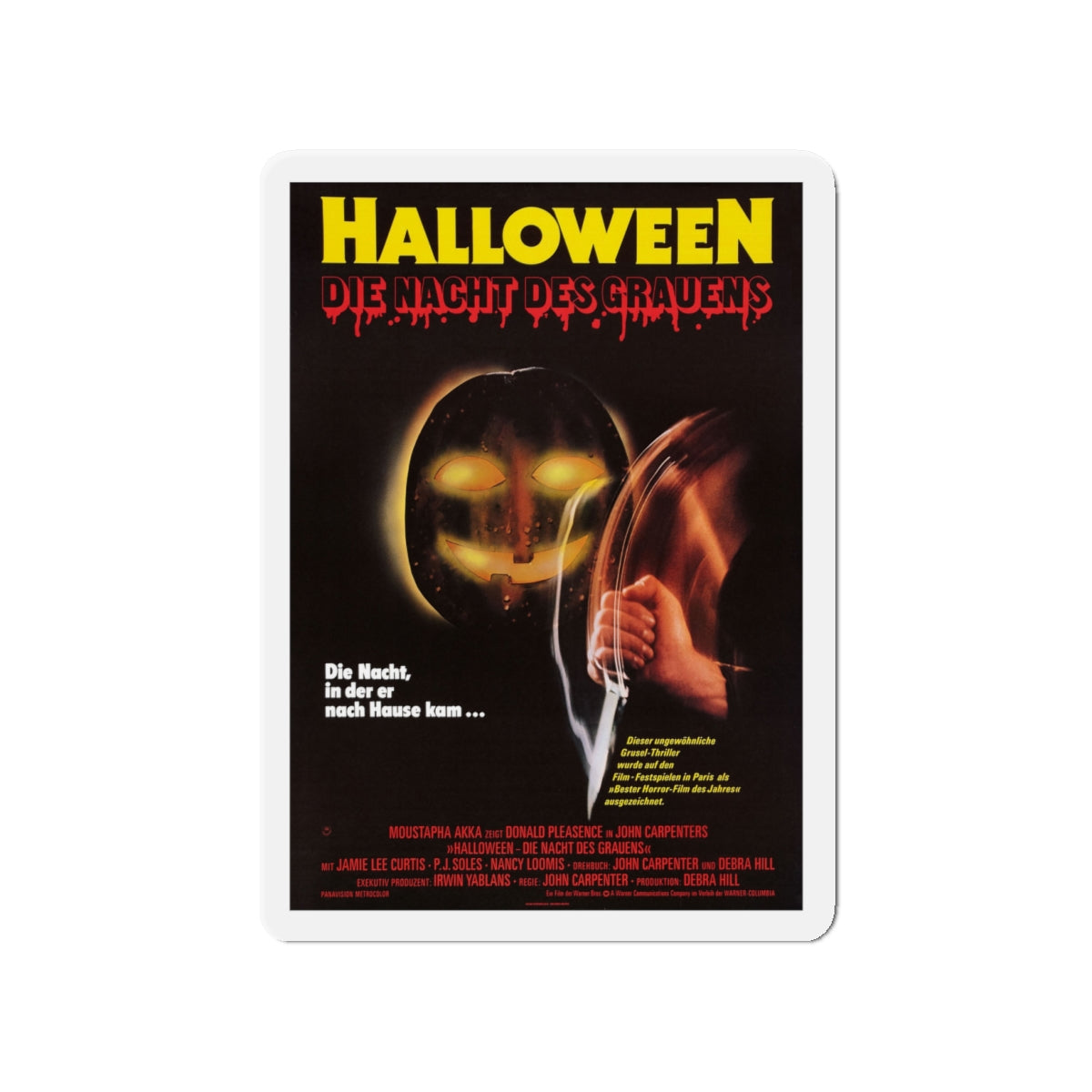 HALLOWEEN (GERMAN) 1978 Movie Poster - Die-Cut Magnet-4" x 4"-The Sticker Space