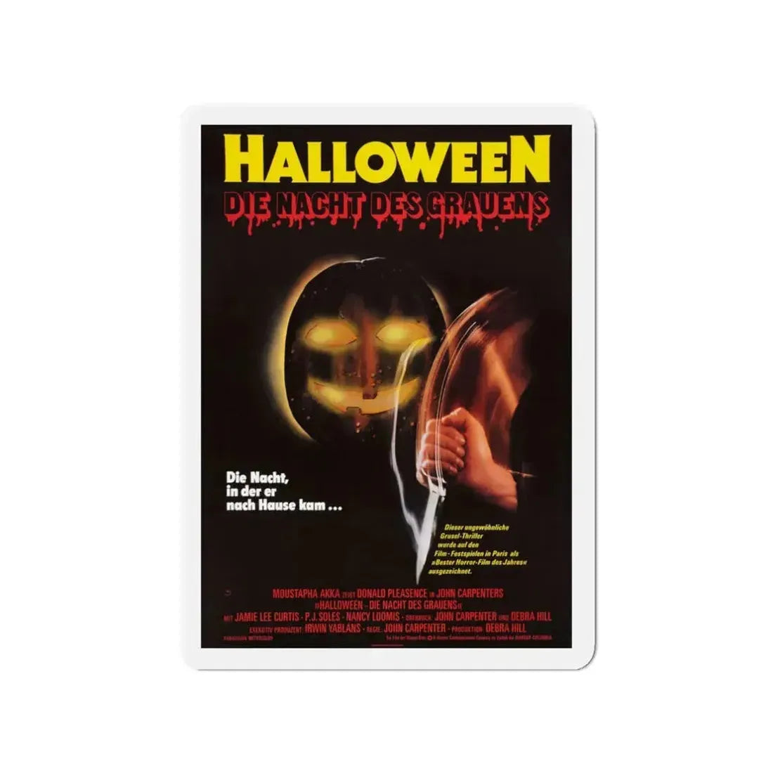 HALLOWEEN (GERMAN) 1978 Movie Poster - Refrigerator Magnet 3 Inch - The Sticker Space