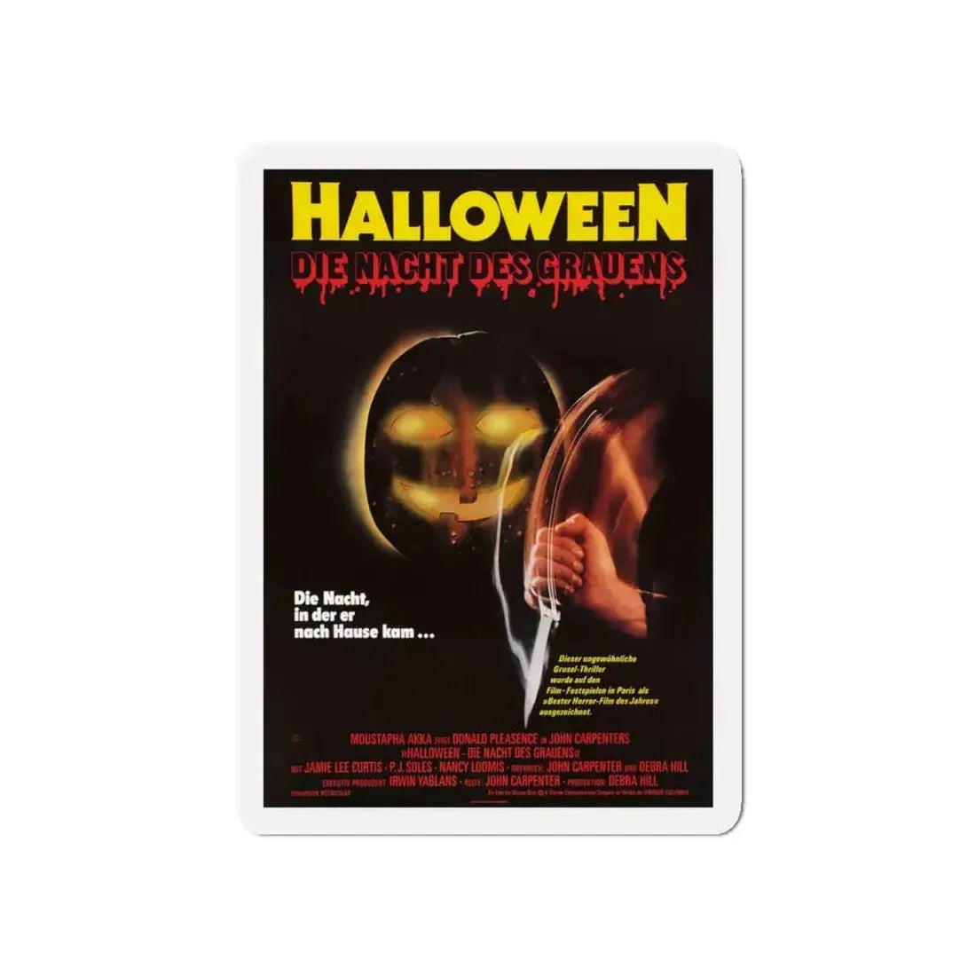HALLOWEEN (GERMAN) 1978 Movie Poster - Refrigerator Magnet 5 Inch - The Sticker Space