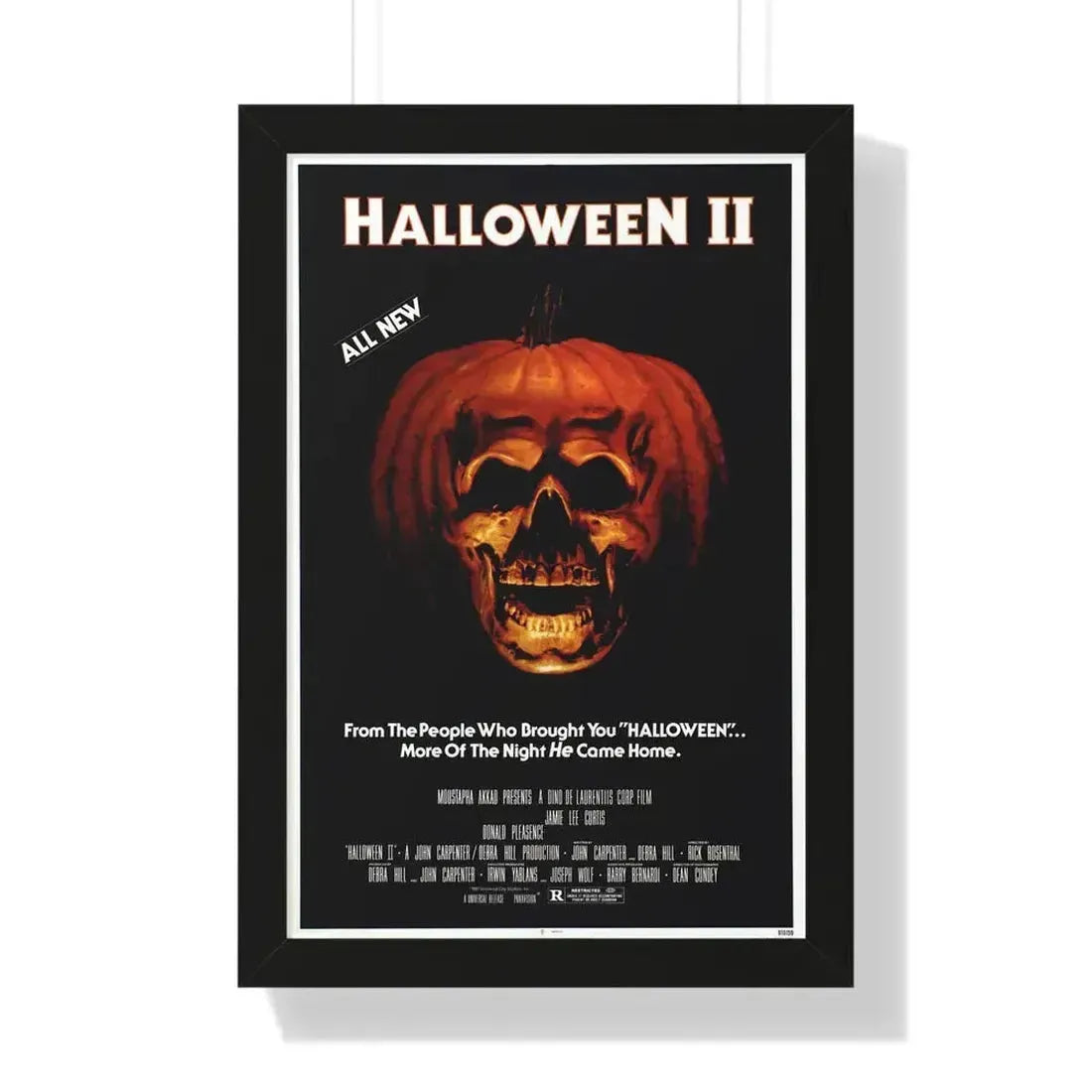 HALLOWEEN II 1981 - Framed Movie Poster 16″ x 24″ Black - The Sticker Space