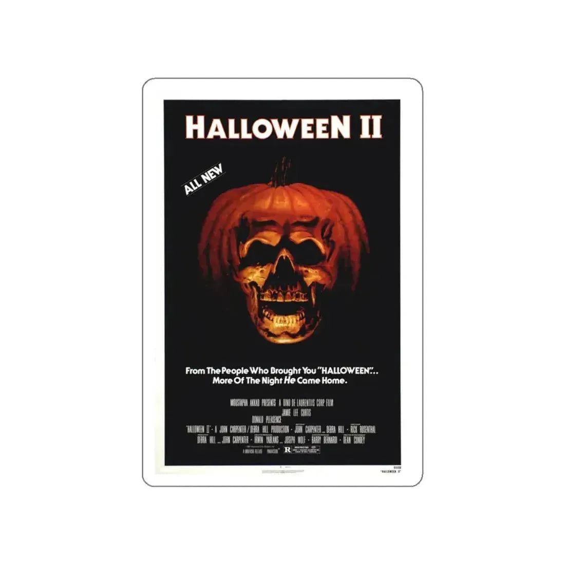 HALLOWEEN II 1981 Movie Poster STICKER Vinyl Die-Cut Decal 3 Inch - The Sticker Space