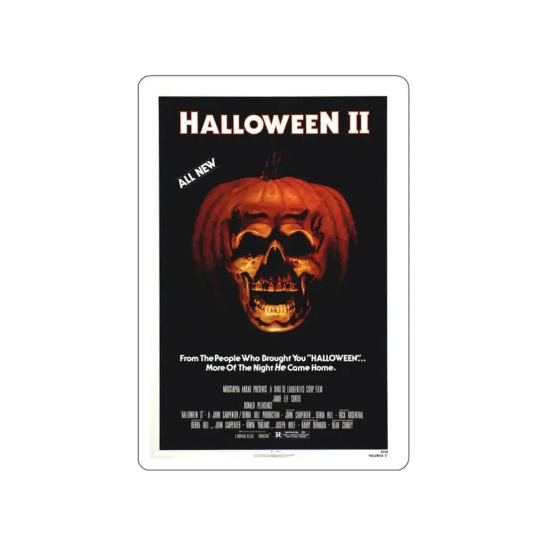 HALLOWEEN II 1981 Movie Poster STICKER Vinyl Die-Cut Decal - The Sticker Space