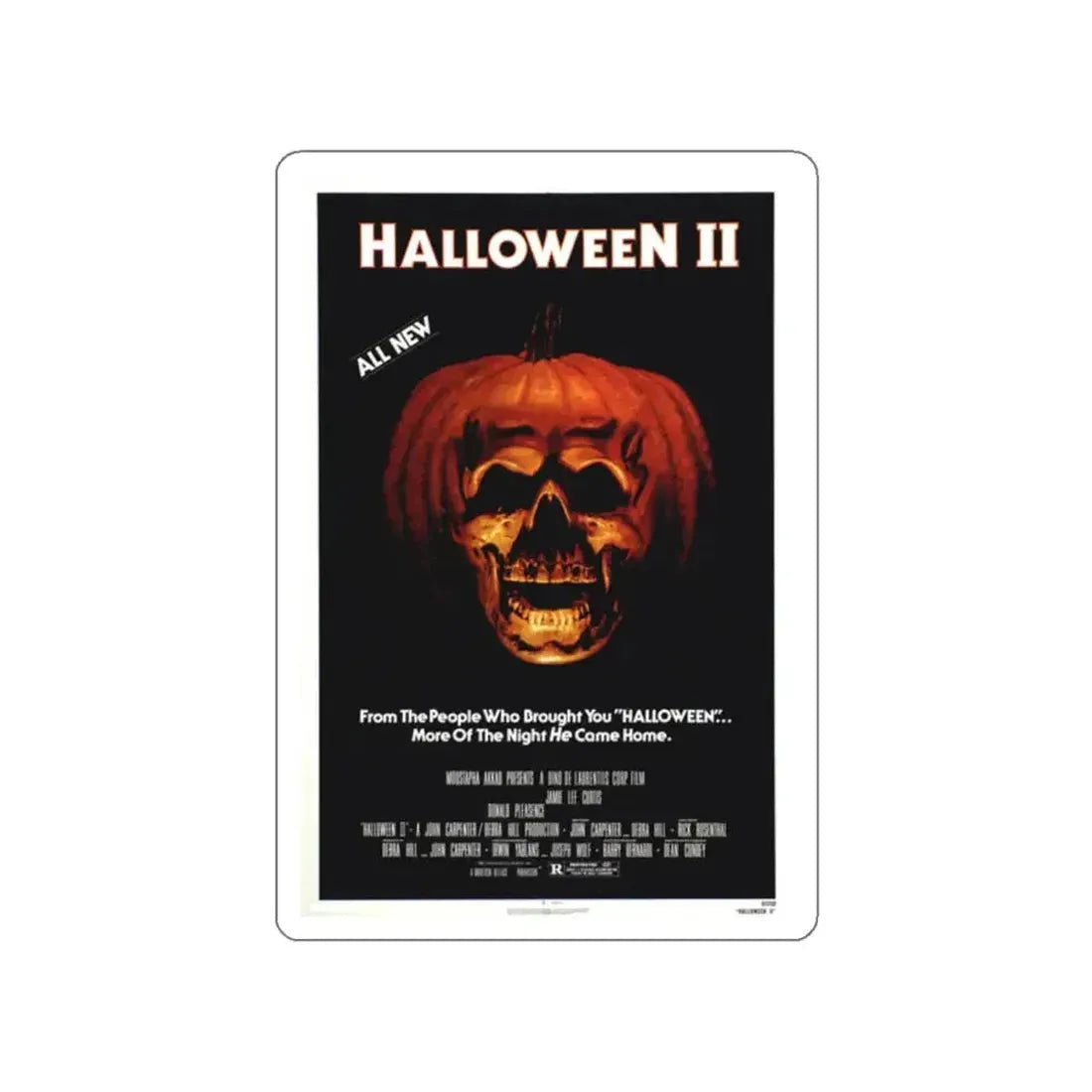HALLOWEEN II 1981 Movie Poster STICKER Vinyl Die-Cut Decal - The Sticker Space
