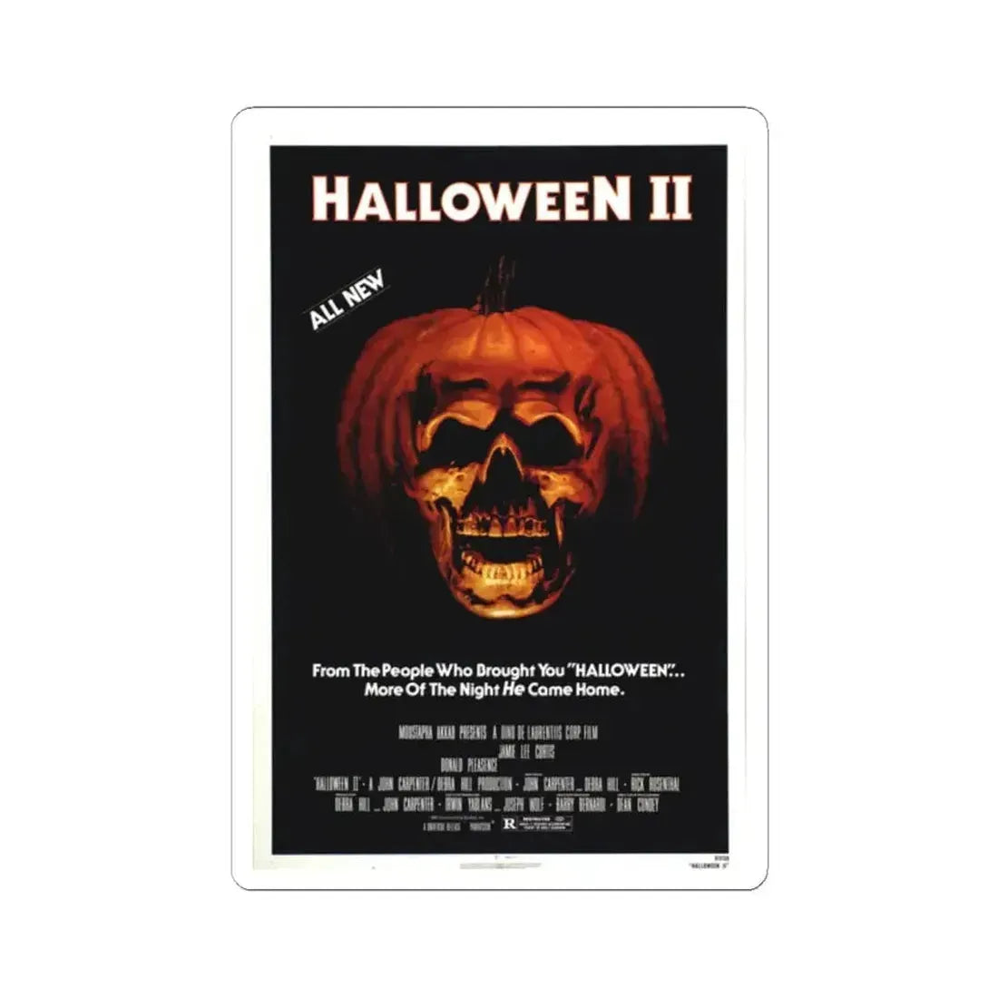 Halloween II 1981 Movie Poster - STICKER Vinyl Kiss-Cut Decal 2 Inch White - The Sticker Space