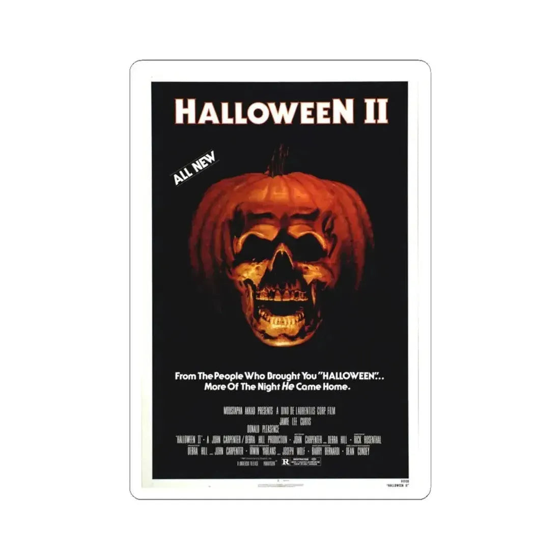 Halloween II 1981 Movie Poster - STICKER Vinyl Kiss-Cut Decal 6 Inch White - The Sticker Space