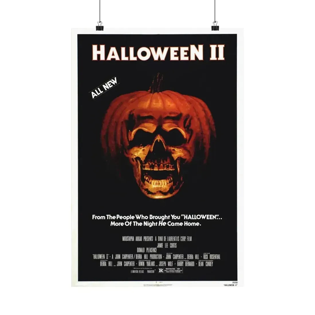 HALLOWEEN II 1981 - Paper Movie Poster - The Sticker Space