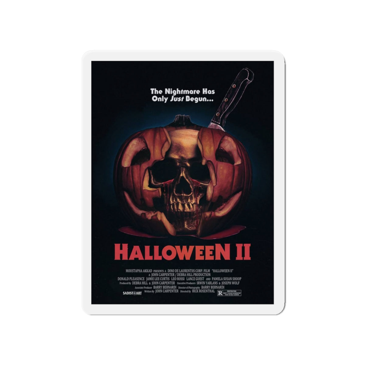 HALLOWEEN II (SADISTART) 1981 Movie Poster - Die-Cut Magnet-4" x 4"-The Sticker Space