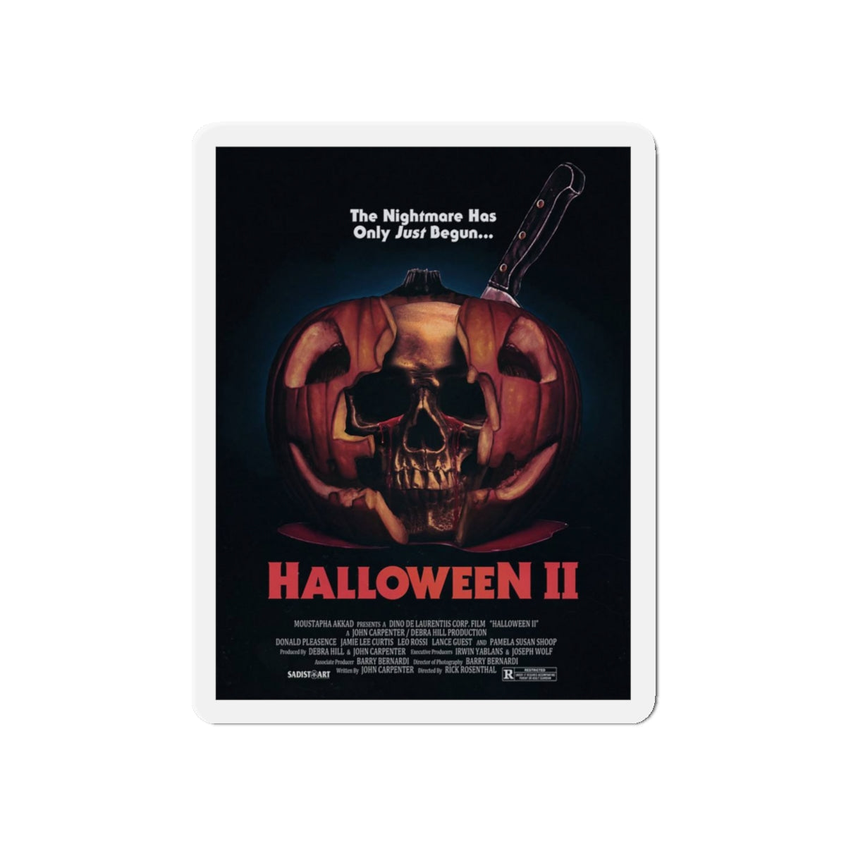 HALLOWEEN II (SADISTART) 1981 Movie Poster - Die-Cut Magnet-5" x 5"-The Sticker Space