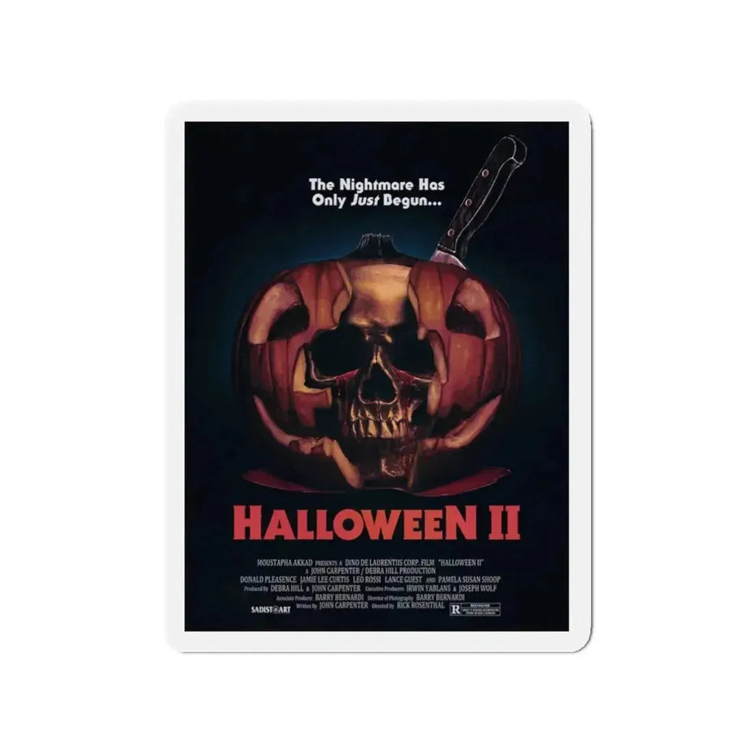 HALLOWEEN II (SADISTART) 1981 Movie Poster - Refrigerator Magnet 3 Inch - The Sticker Space
