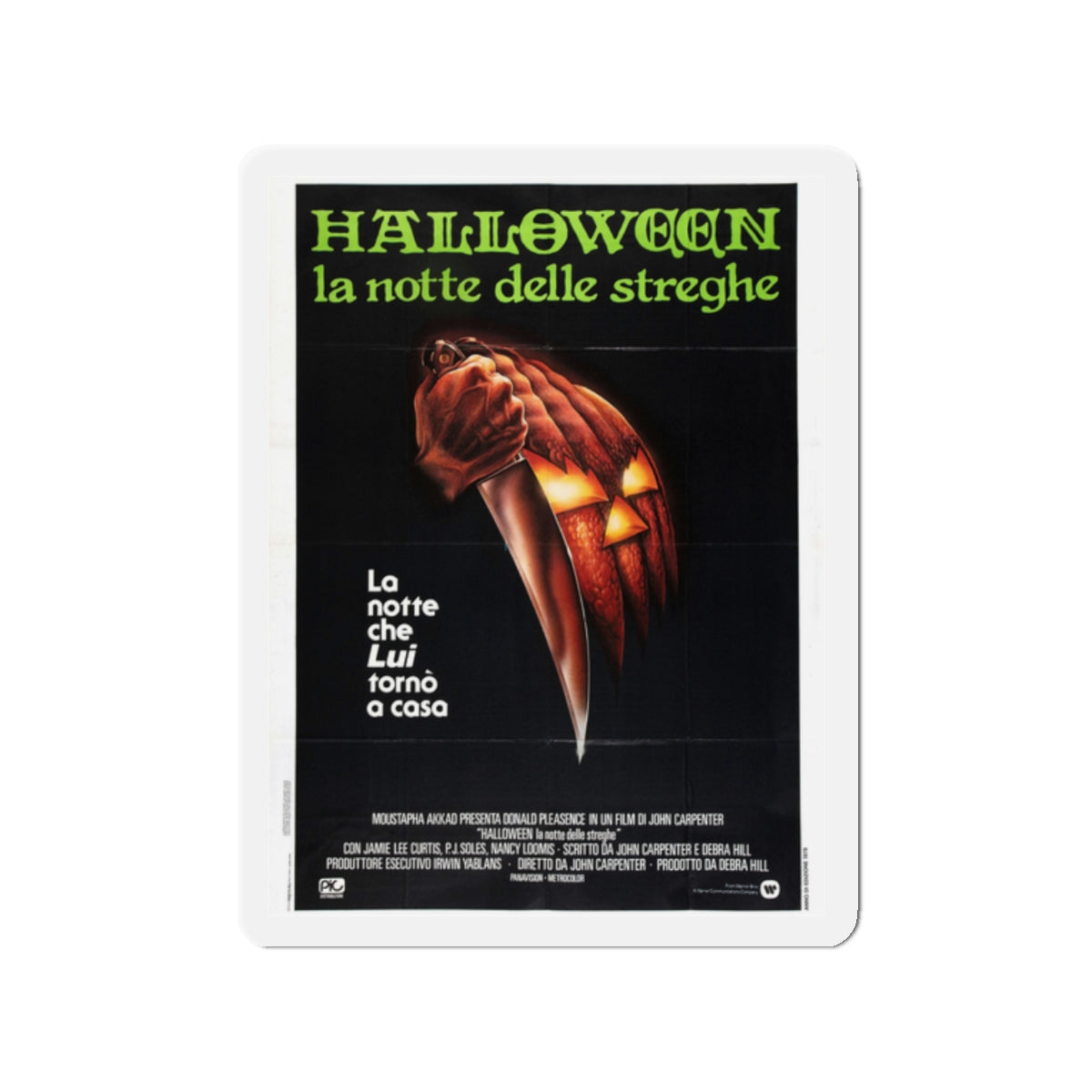 HALLOWEEN (ITALIAN) 1978 Movie Poster - Die-Cut Magnet-2" x 2"-The Sticker Space