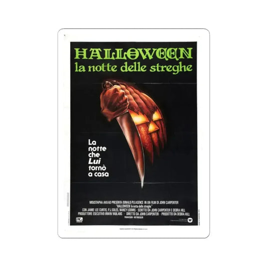 HALLOWEEN (ITALIAN) 1978 Movie Poster - STICKER Vinyl Kiss-Cut Decal 2 Inch White - The Sticker Space