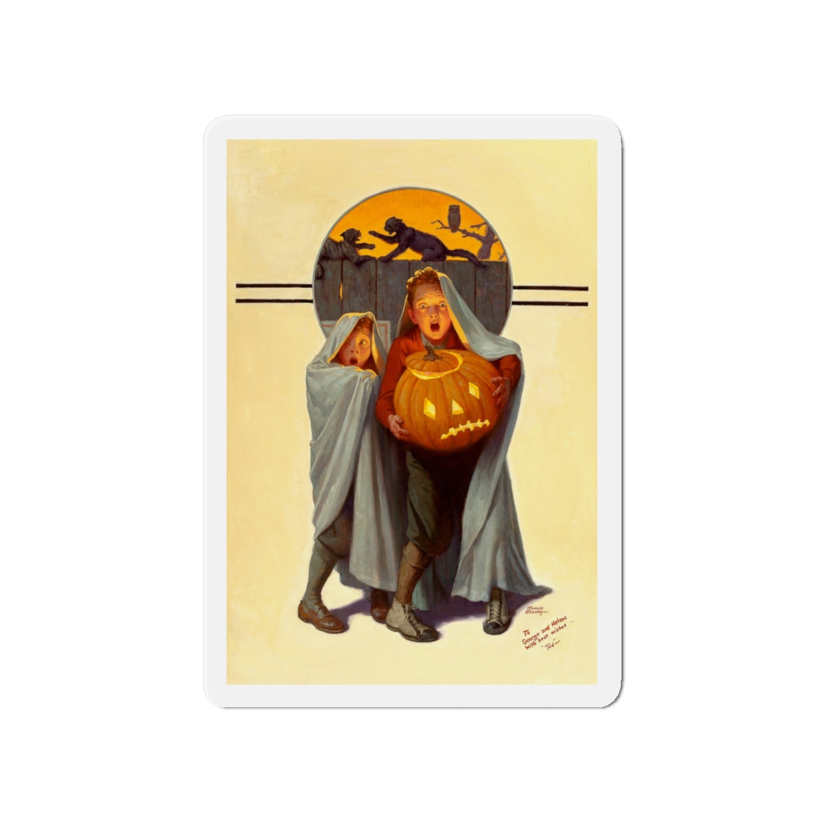 Halloween Scare, The Saturday Evening Post cover, November 2, 1935 (Magazine Illustration) Refrigerator Magnet