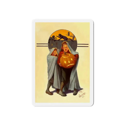 Halloween Scare, The Saturday Evening Post cover, November 2, 1935 (Magazine Illustration) Refrigerator Magnet 6 Inch Die-Cut - The Sticker Space