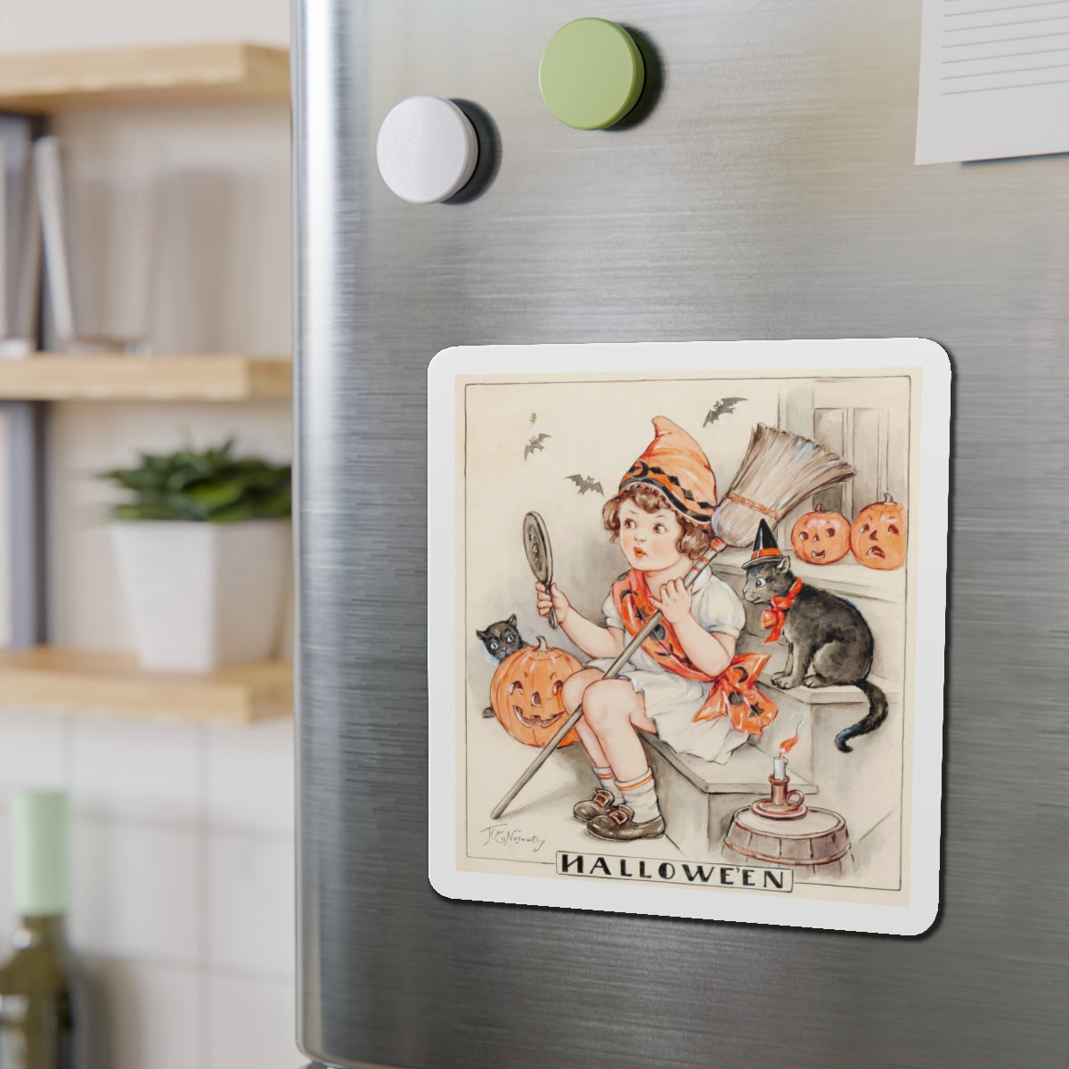 Halloween Spirits, Hearth and Home magazine cover (Magazine Illustration) Refrigerator Magnet