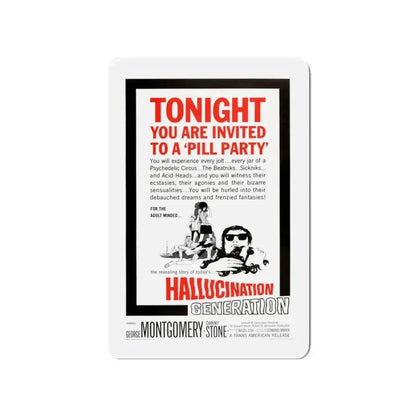 HALLUCINATION GENERATION 1966 Movie Poster - Refrigerator Magnet 4 Inch - The Sticker Space