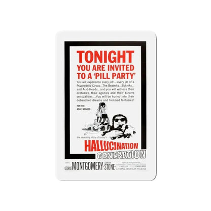 HALLUCINATION GENERATION 1966 Movie Poster - Refrigerator Magnet - The Sticker Space