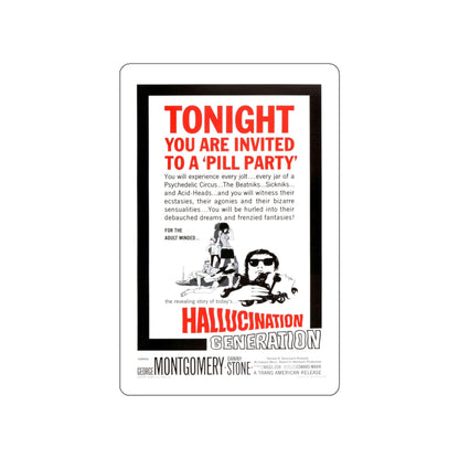 HALLUCINATION GENERATION 1966 Movie Poster STICKER Vinyl Die-Cut Decal-White-The Sticker Space