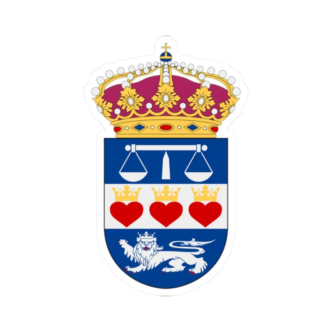 Halmstads tingsrätt vapen (Sweden) (Coat of Arms) STICKER Vinyl Kiss-Cut Decal 2 Inch White - The Sticker Space