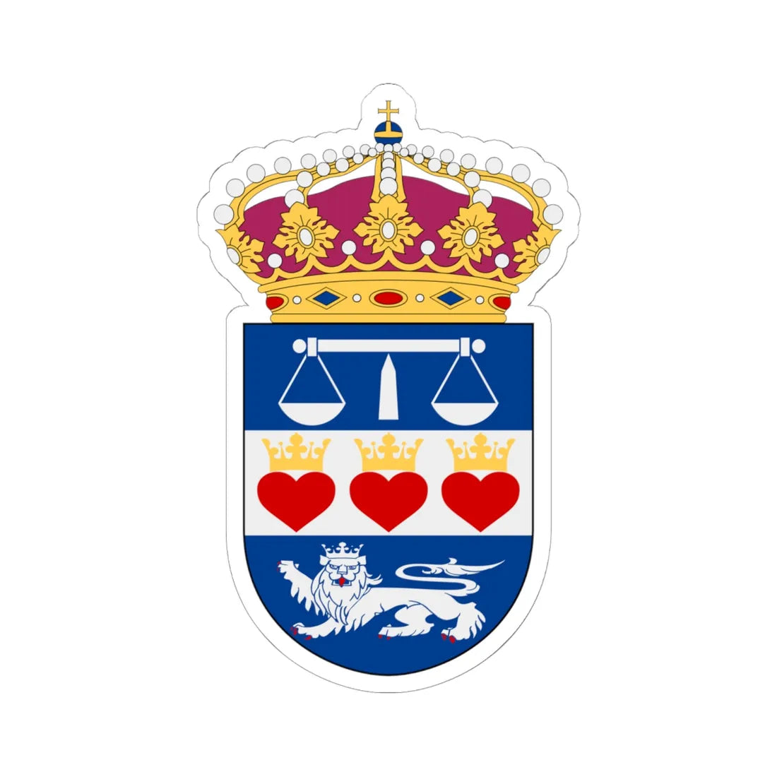 Halmstads tingsrätt vapen (Sweden) (Coat of Arms) STICKER Vinyl Kiss-Cut Decal 6 Inch White - The Sticker Space