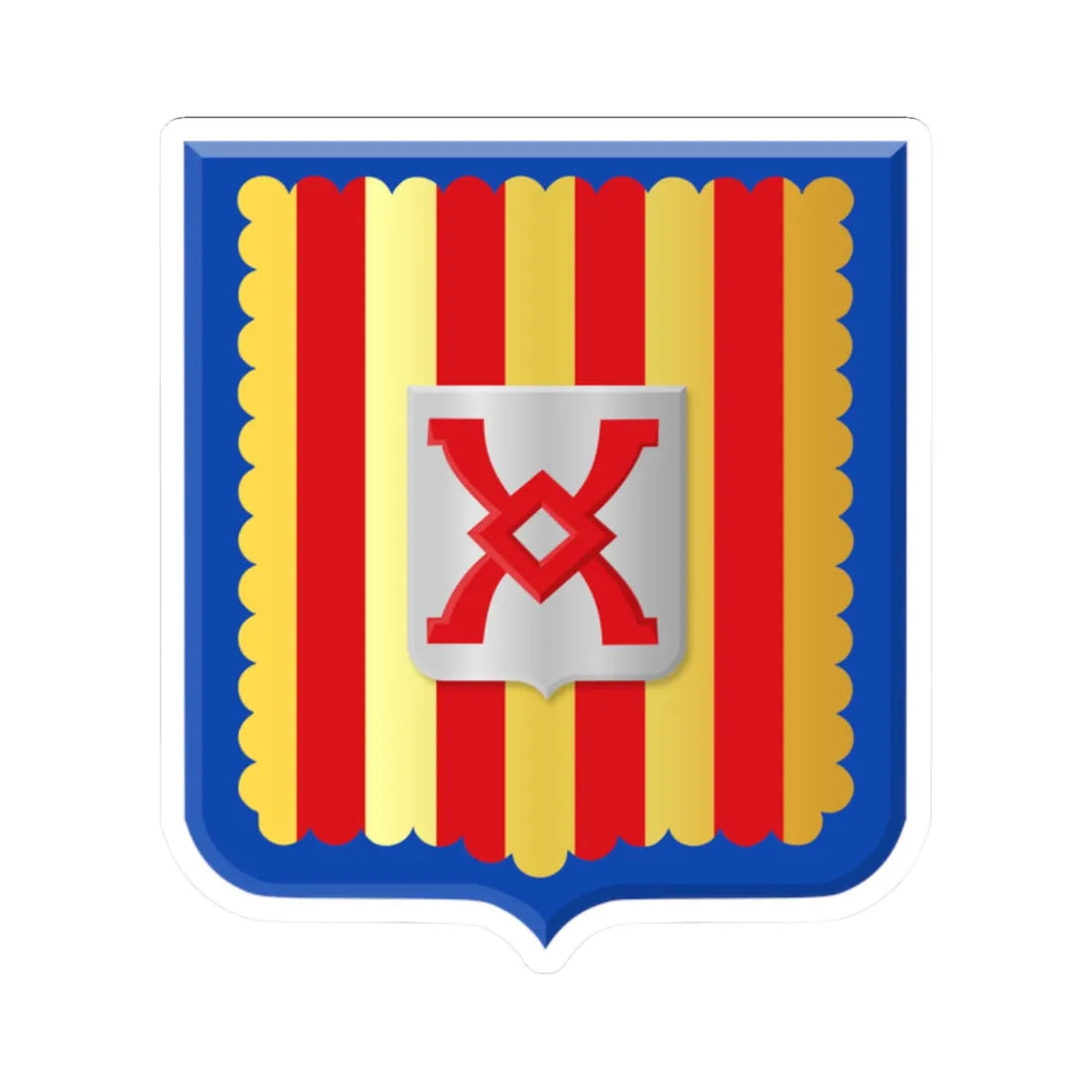 Ham-sur-Heure-Nalinnes wapen (Belgium) (Coat of Arms) STICKER Vinyl Kiss-Cut Decal 2 Inch White - The Sticker Space