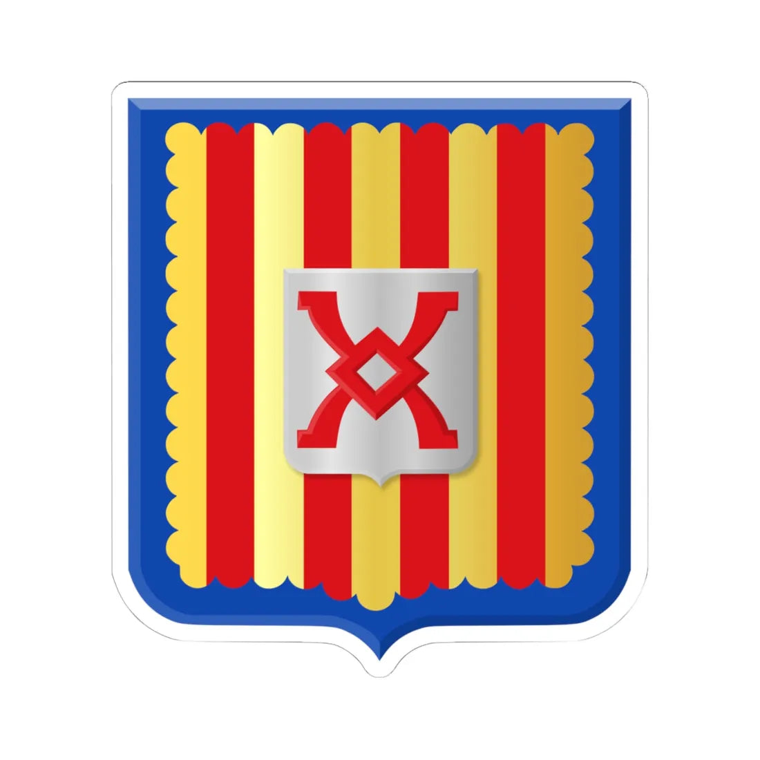 Ham-sur-Heure-Nalinnes wapen (Belgium) (Coat of Arms) STICKER Vinyl Kiss-Cut Decal 6 Inch White - The Sticker Space