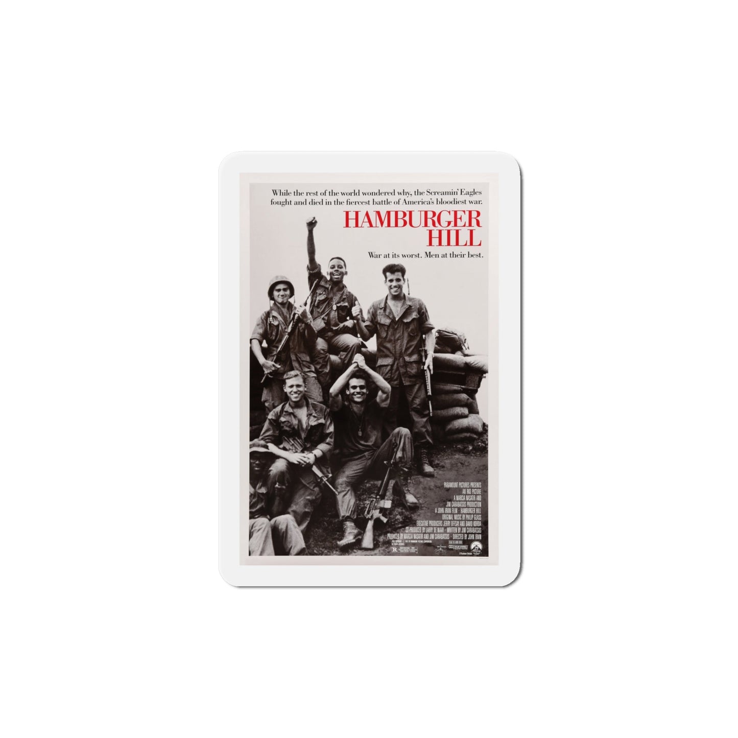 Hamburger Hill 1987 Movie Poster Die-Cut Magnet-6 × 6"-The Sticker Space