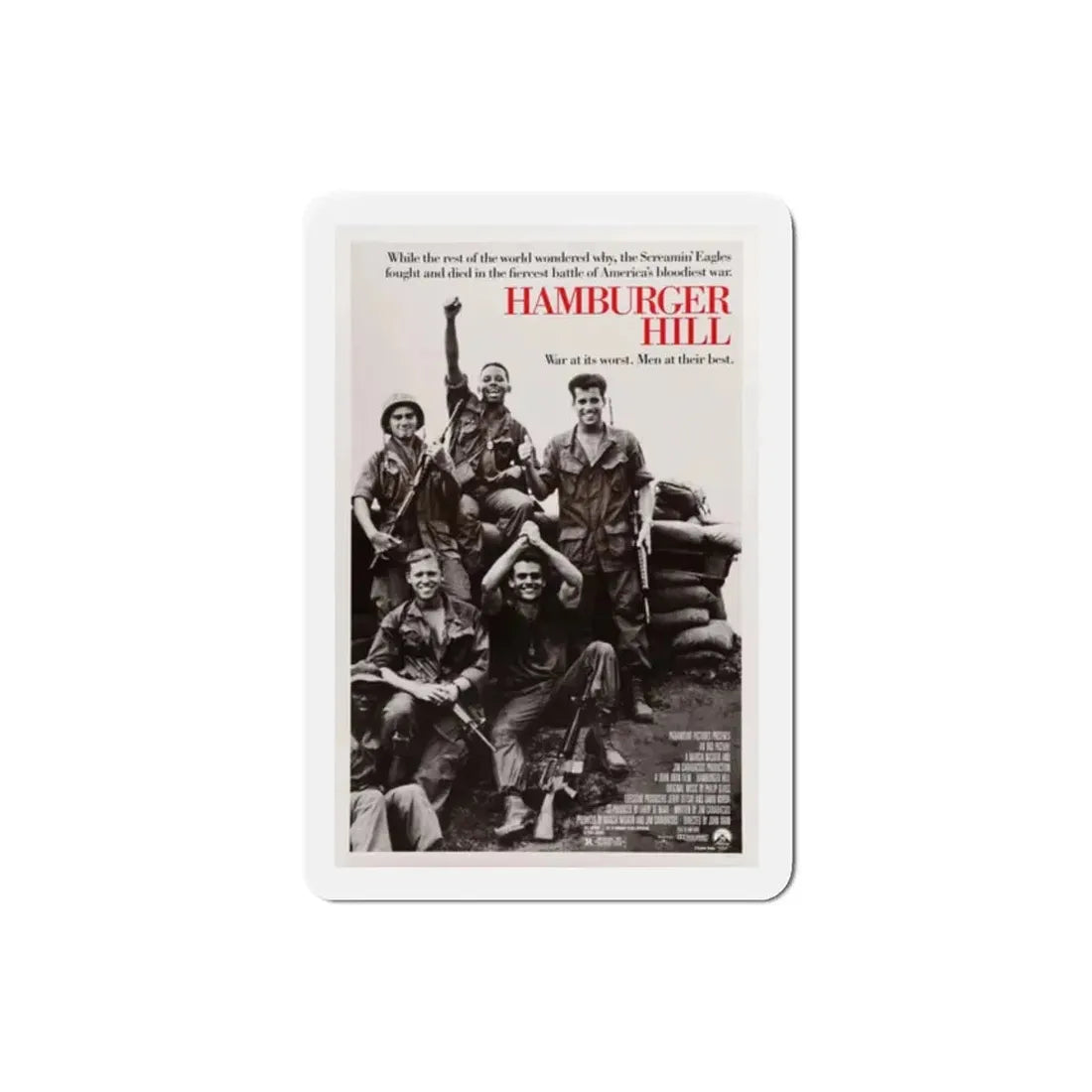 Hamburger Hill 1987 Movie Poster Refrigerator Magnet 2 Inch - The Sticker Space