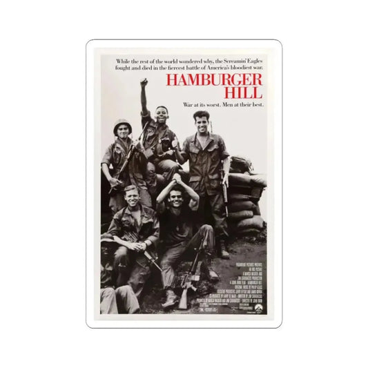 Hamburger Hill 1987 Movie Poster - STICKER Vinyl Kiss-Cut Decal 2 Inch White - The Sticker Space