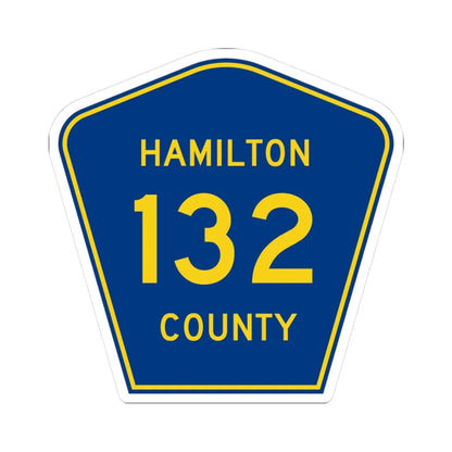 Hamilton County 132 (Florida) (Road Sign) STICKER Vinyl Kiss-Cut Decal 3 Inch White - The Sticker Space