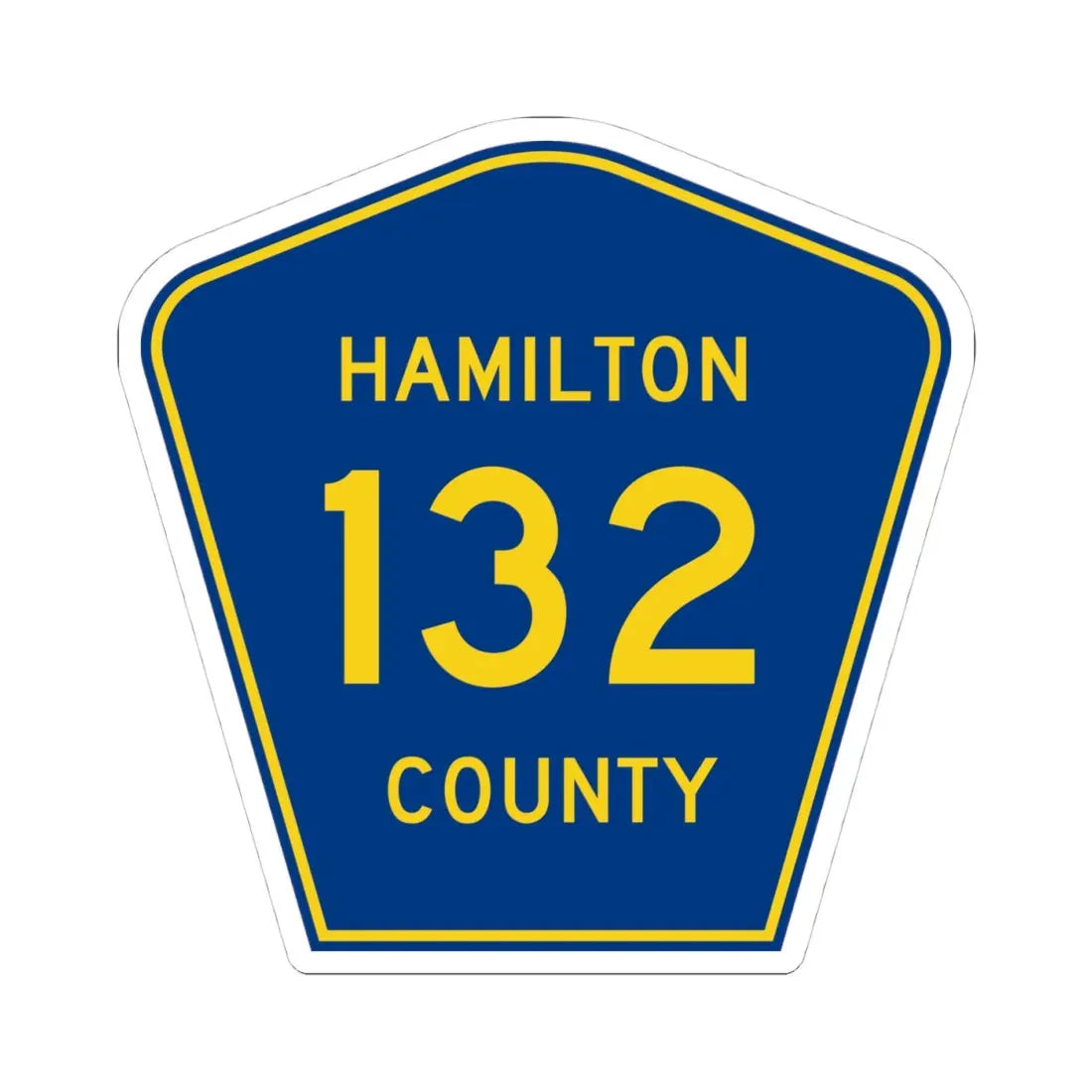 Hamilton County 132 (Florida) (Road Sign) STICKER Vinyl Kiss-Cut Decal 4 Inch White - The Sticker Space