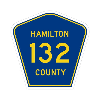 Hamilton County 132 (Florida) (Road Sign) STICKER Vinyl Kiss-Cut Decal 4 Inch White - The Sticker Space
