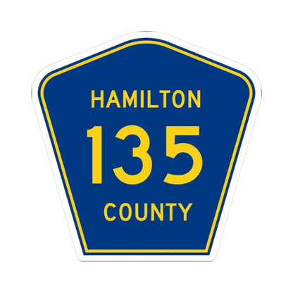 Hamilton County 135 (Florida) (Road Sign) STICKER Vinyl Kiss-Cut Decal 3 Inch White - The Sticker Space