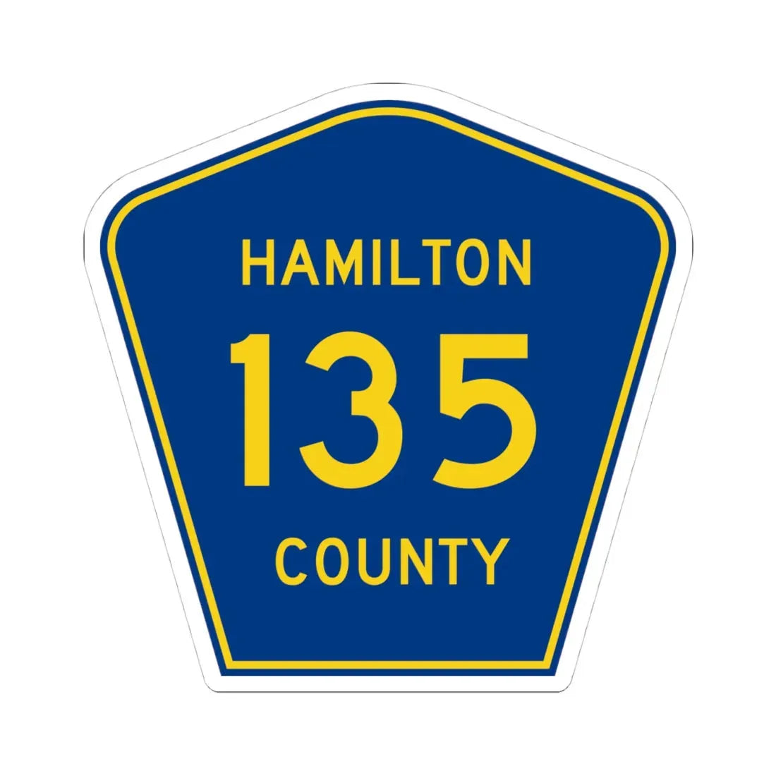 Hamilton County 135 (Florida) (Road Sign) STICKER Vinyl Kiss-Cut Decal 4 Inch White - The Sticker Space