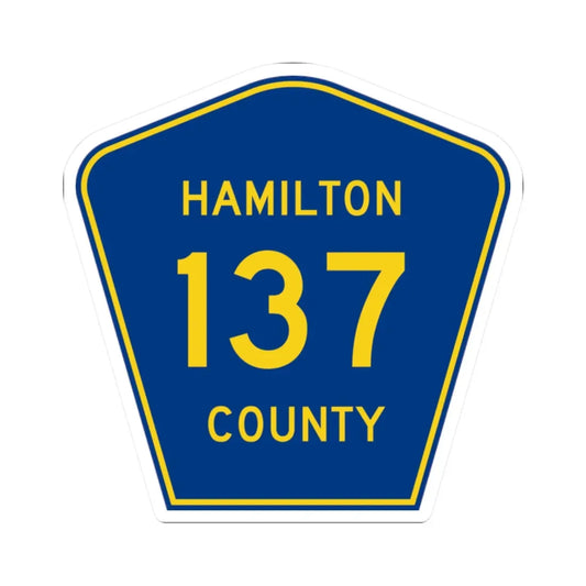 Hamilton County 137 (Florida) (Road Sign) STICKER Vinyl Kiss-Cut Decal 2 Inch White - The Sticker Space