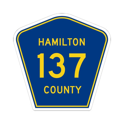Hamilton County 137 (Florida) (Road Sign) STICKER Vinyl Kiss-Cut Decal 6 Inch White - The Sticker Space