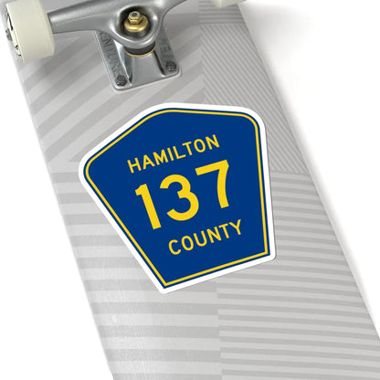 Hamilton County 137 (Florida) (Road Sign) STICKER Vinyl Kiss-Cut Decal - The Sticker Space