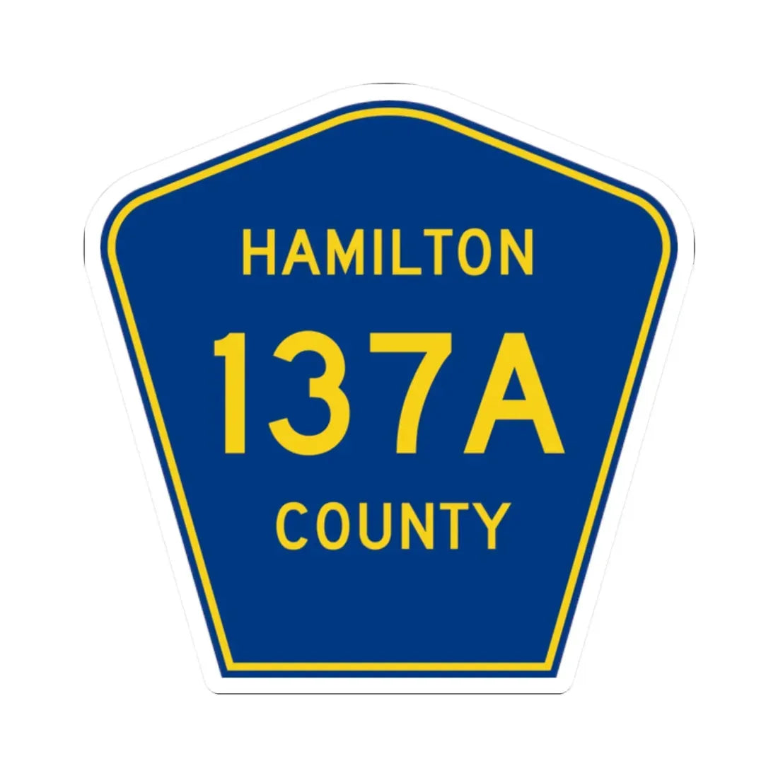 Hamilton County 137A (Florida) (Road Sign) STICKER Vinyl Kiss-Cut Decal 2 Inch White - The Sticker Space