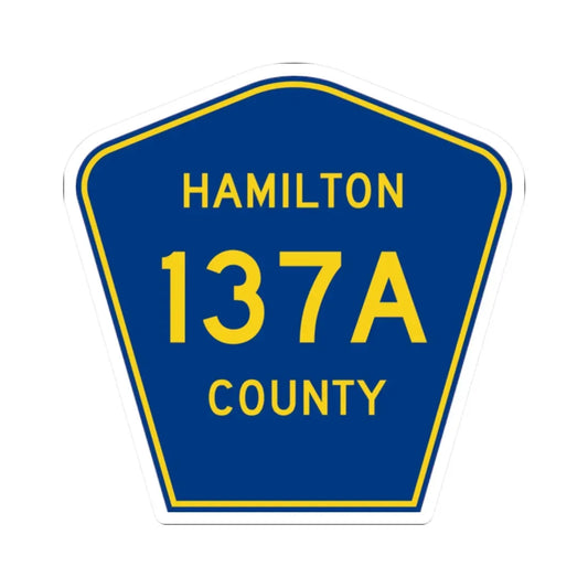 Hamilton County 137A (Florida) (Road Sign) STICKER Vinyl Kiss-Cut Decal 2 Inch White - The Sticker Space