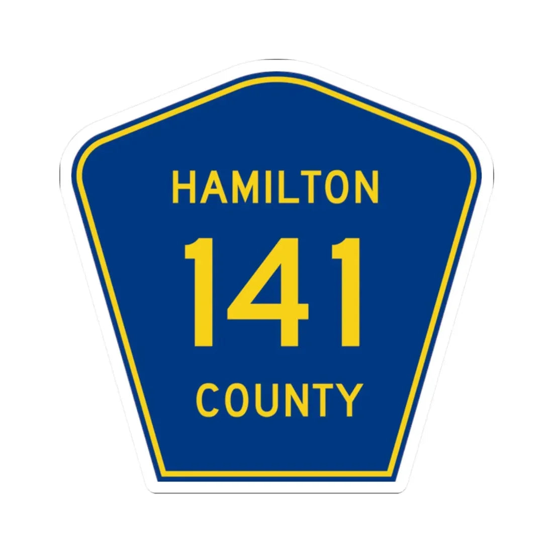 Hamilton County 141 (Florida) (Road Sign) STICKER Vinyl Kiss-Cut Decal 2 Inch White - The Sticker Space