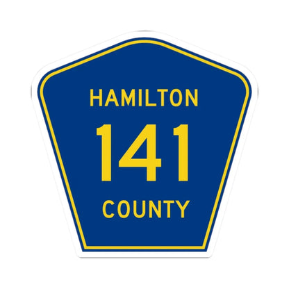 Hamilton County 141 (Florida) (Road Sign) STICKER Vinyl Kiss-Cut Decal 2 Inch White - The Sticker Space