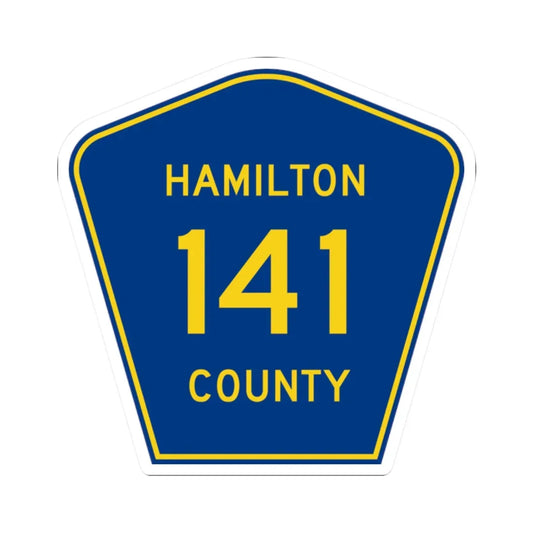Hamilton County 141 (Florida) (Road Sign) STICKER Vinyl Kiss-Cut Decal 2 Inch White - The Sticker Space